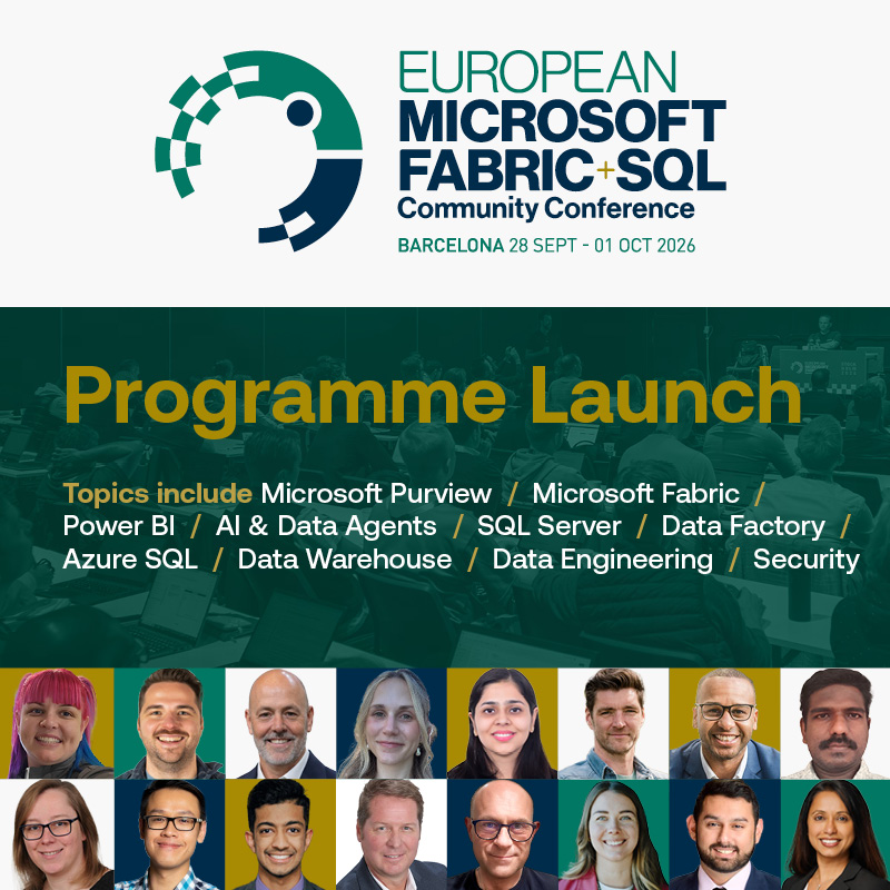 EuropeanFabric's tweet photo. 130+ sessions, world-class speakers, practical insights, and unmatched networking opportunities — all in Barcelona this September ☀️

Check out the programme ➡️ https://t.co/lB0sGMqkJy

#MicrosoftFabric #DataEngineering #SQL #MicrosoftPurview #DataAgents #DataFactory #Security https://t.co/E4dSU9uaJO