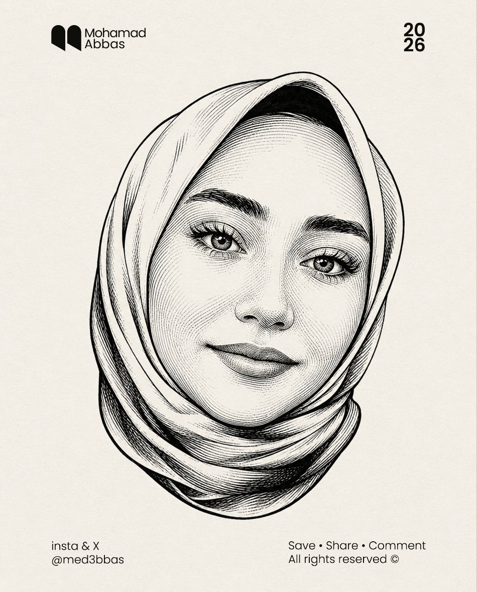 med3bbas's tweet photo. برومبت واحد يحوّل صورتك الشخصية إلى ستايل Woodcut / Linocut بتفاصيل حبر وحفر كلاسيكية.

ارفع الصورة، أضف البرومبت، وجرب النتيجة.

إذا مهتم ببرومبتات تغيّر الصور الشخصية لستايلات مختلفة، احفظ المنشور. https://t.co/qVoAskHTP8