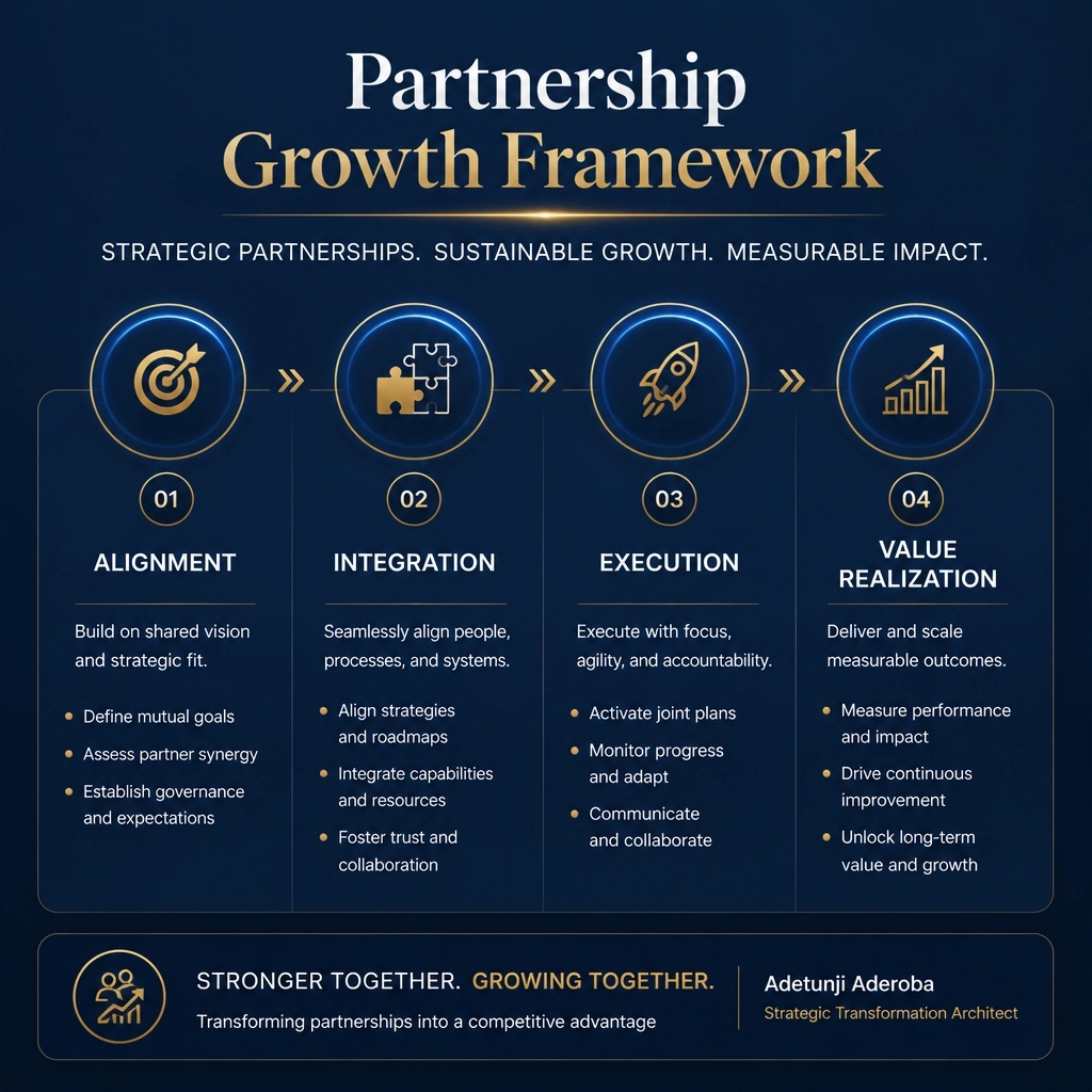 AdetunjiAderoba's tweet photo. Mastering ecosystem expansion: explore our strategic Partnership Growth Framework designed to align vision, accelerate execution, and scale value. #Intarel #Partnerships #Growth #Strategy https://t.co/VLO4QHrgUJ