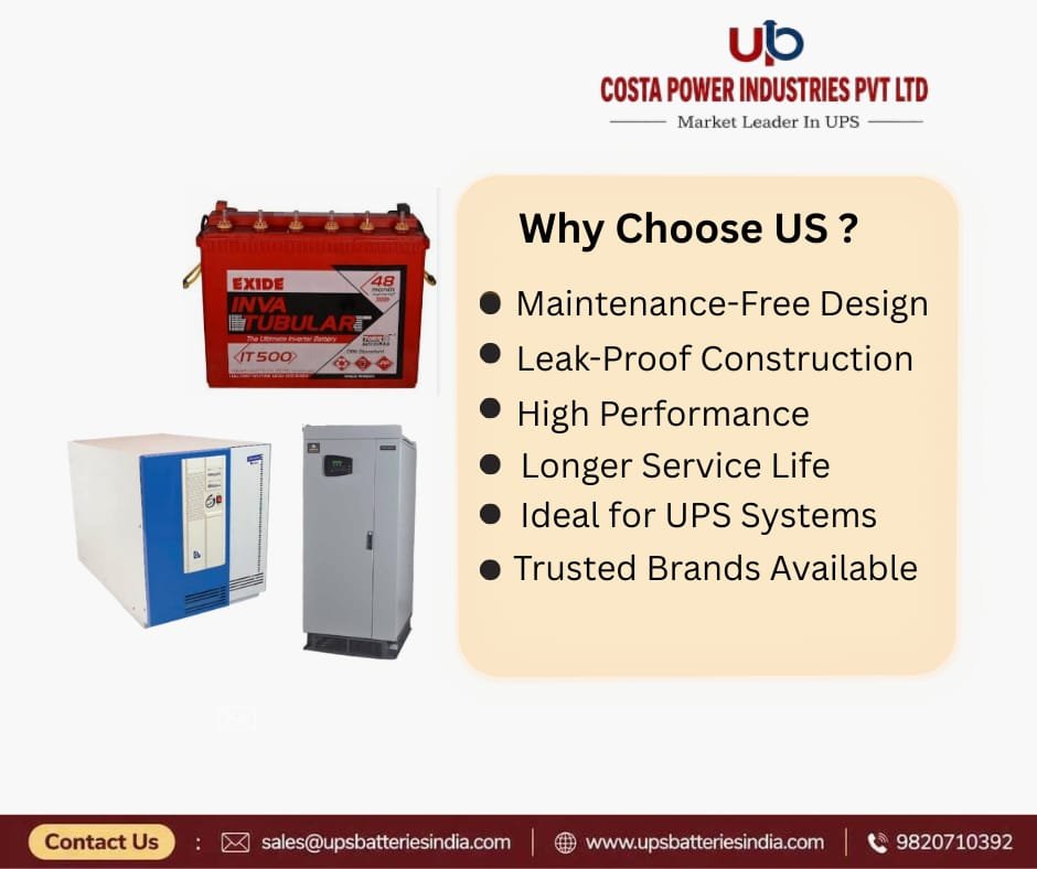 CostaPvt's tweet photo. Looking for a reliable UPS battery?

SMF UPS Batteries offer:

 Maintenance-Free
Leak-Proof Design
High Performance
 Long Service Life
 Ideal for Online UPS Systems

🌐 https://t.co/j11mQVFZB8

#UPSBattery #SMFBattery #OnlineUPS #PowerBackup #CostaPowerIndustries https://t.co/F89MP7imjU
