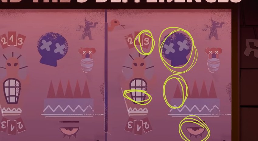 Aki9_0's tweet photo. @BrawlStars 1. The skull's position is different
2. The line on number 3 is longer
3. The down-middle square is bigger in the left coffin
4. The spike is smaller
5. The highlight of the eyes is different

#BrawlStars #EscapePyramidQuest https://t.co/yf46GS4lx7