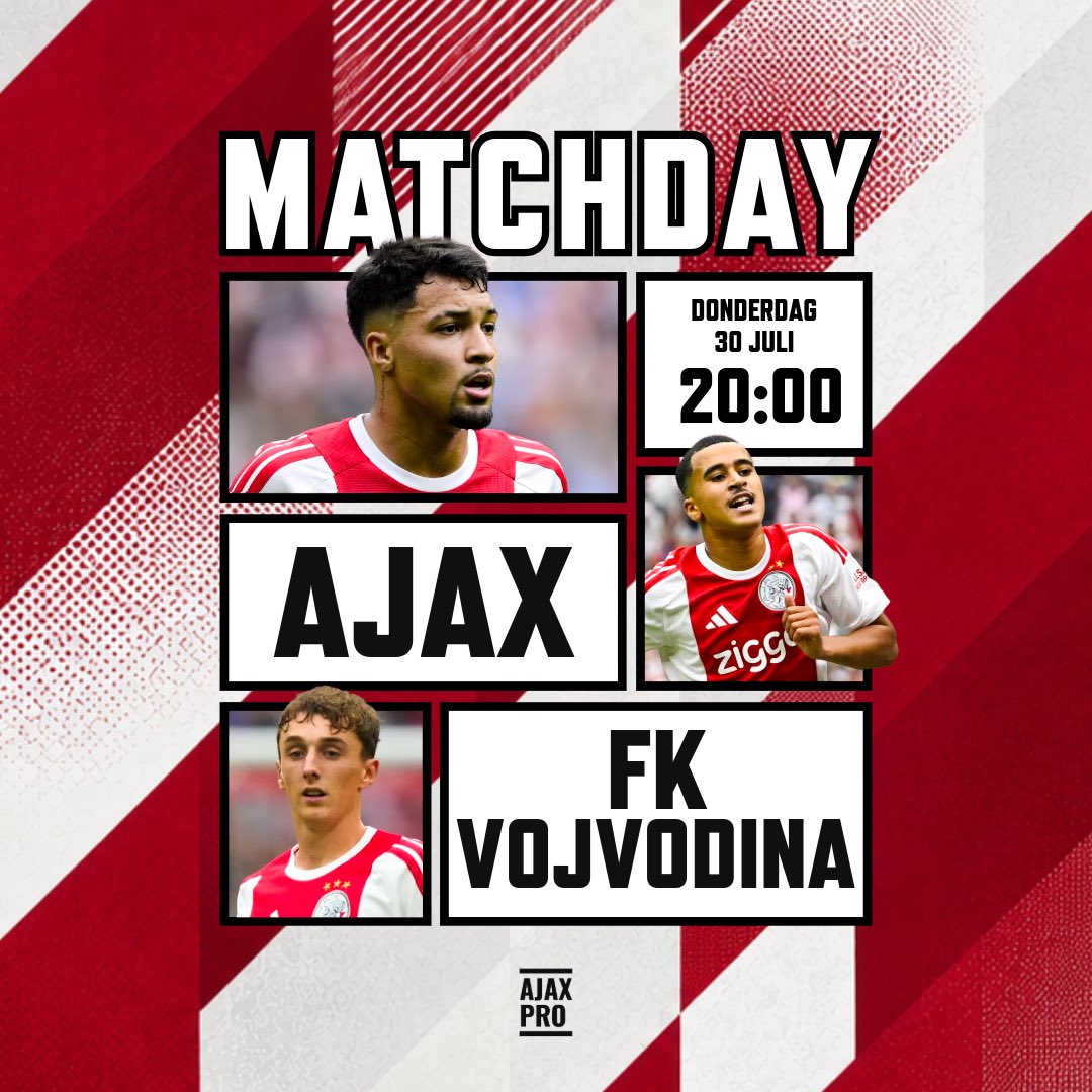 AjaxPro_'s tweet photo. Matchday! ❌❌❌

Vanavond speelt Ajax de return tegen FK Vojvodina. Beluister de AjaxPro Matchday nog snel even!

  https://t.co/tJxndmFpEi https://t.co/HSliCTQhRW