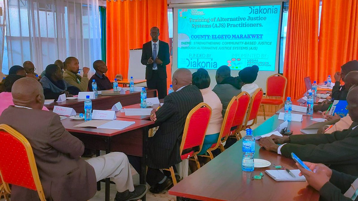 lrf_ke's tweet photo. This week, we commenced a capacity-strengthening training for 31 Alternative Justice Systems (AJS) practitioners from Elgeyo Marakwet County, reaffirming our shared commitment to expanding access to affordable, timely, and people-centred justice. https://t.co/5s12rqYuXE