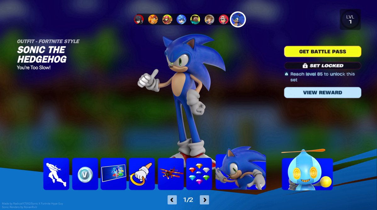 Sonic_X_Fort's tweet photo. All Sonic X Fort leaks so far!
- Sonic is rumored to be in the Battle Pass
- Eggman is leaked to be next season 
- Eggman and Sonic posters will be added this update
- Sonic location will POSSIBLY be added this update. (Audio files) https://t.co/ARVwVenEy4