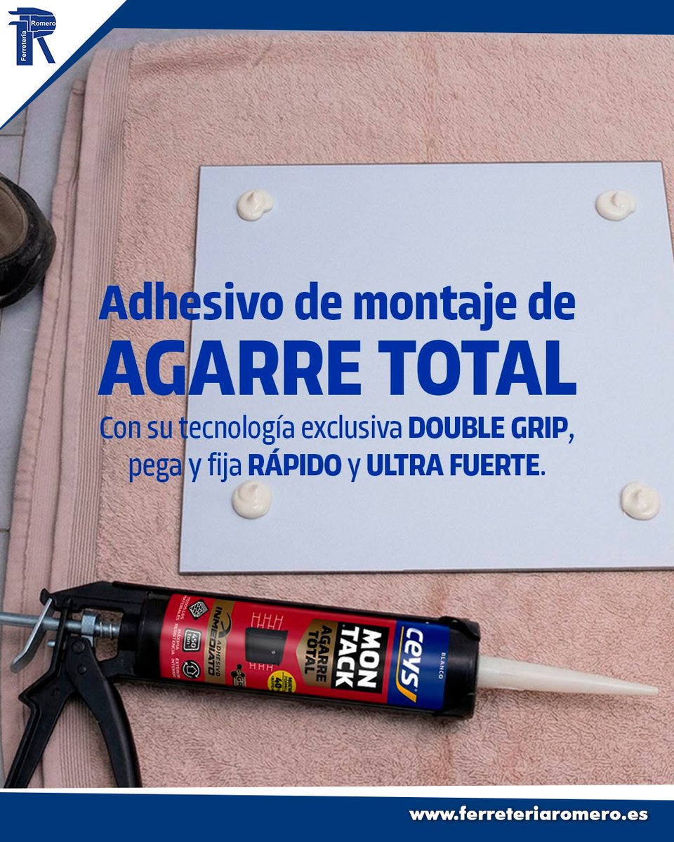 ferreromero_com's tweet photo. Con CEYS Montack Inmediato, tus proyectos de bricolaje y decoración quedarán fijados de forma rápida, limpia y segura. 💪
#FerreteriaRomero #CEYS #Montack #Bricolaje #DIY #Reformas #Pegado #Montaje #Herramientas #Ferreteria https://t.co/DEF36q7gki
