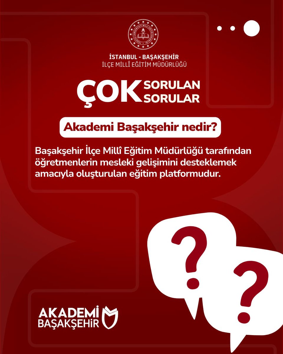 Basaksehir_Mem's tweet photo. 📌 Akademi Başakşehir’de merak edilenler burada!

Öğretmenlerimizin gelişim yolculuğuna rehberlik etmek, süreçle ilgili merak edilen sorulara yanıt vermek ve Akademi Başakşehir’i daha yakından tanıtmak için çok sorulan soruları sizler için derledik. https://t.co/yjHn4yqgx0