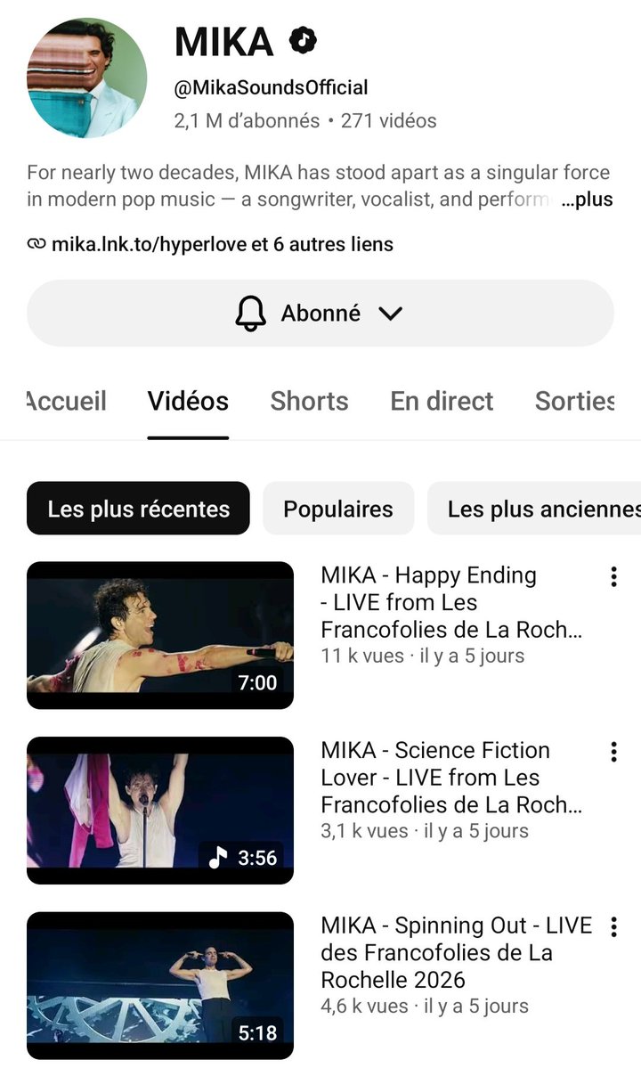 clipmika's tweet photo. 3 new videos on Mika's YouTube channel !!
@mikasounds @the_mika_fc https://t.co/pex06kf1oY