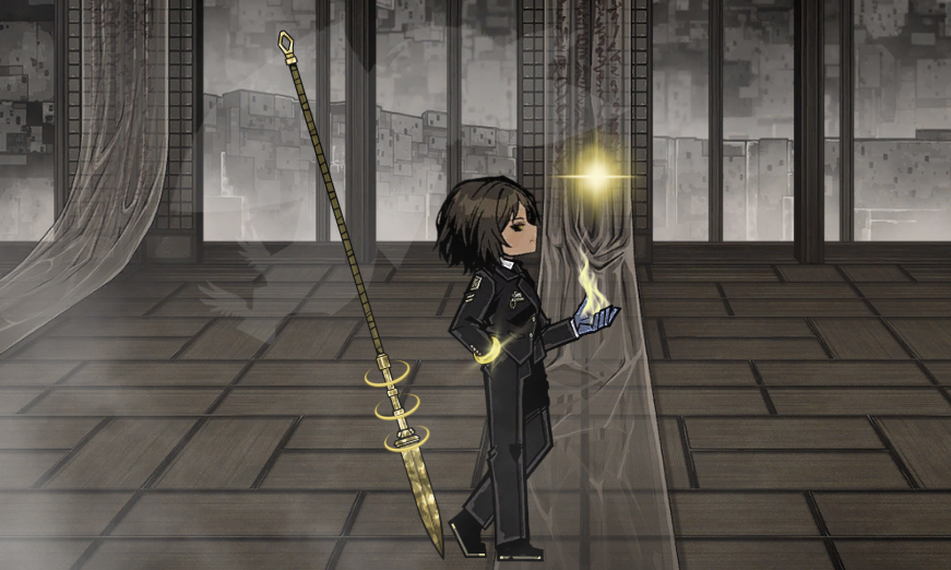 TheGildedHour's tweet photo. [Open Interaction]

[You approach Outis's quarters and spot her training her own body, using the Draupnir]

[She is seen mumbling to herself, but you swear you sense another presence near her.. teasing her.. mocking her...]

[Approach her?] https://t.co/38agcTIdAb