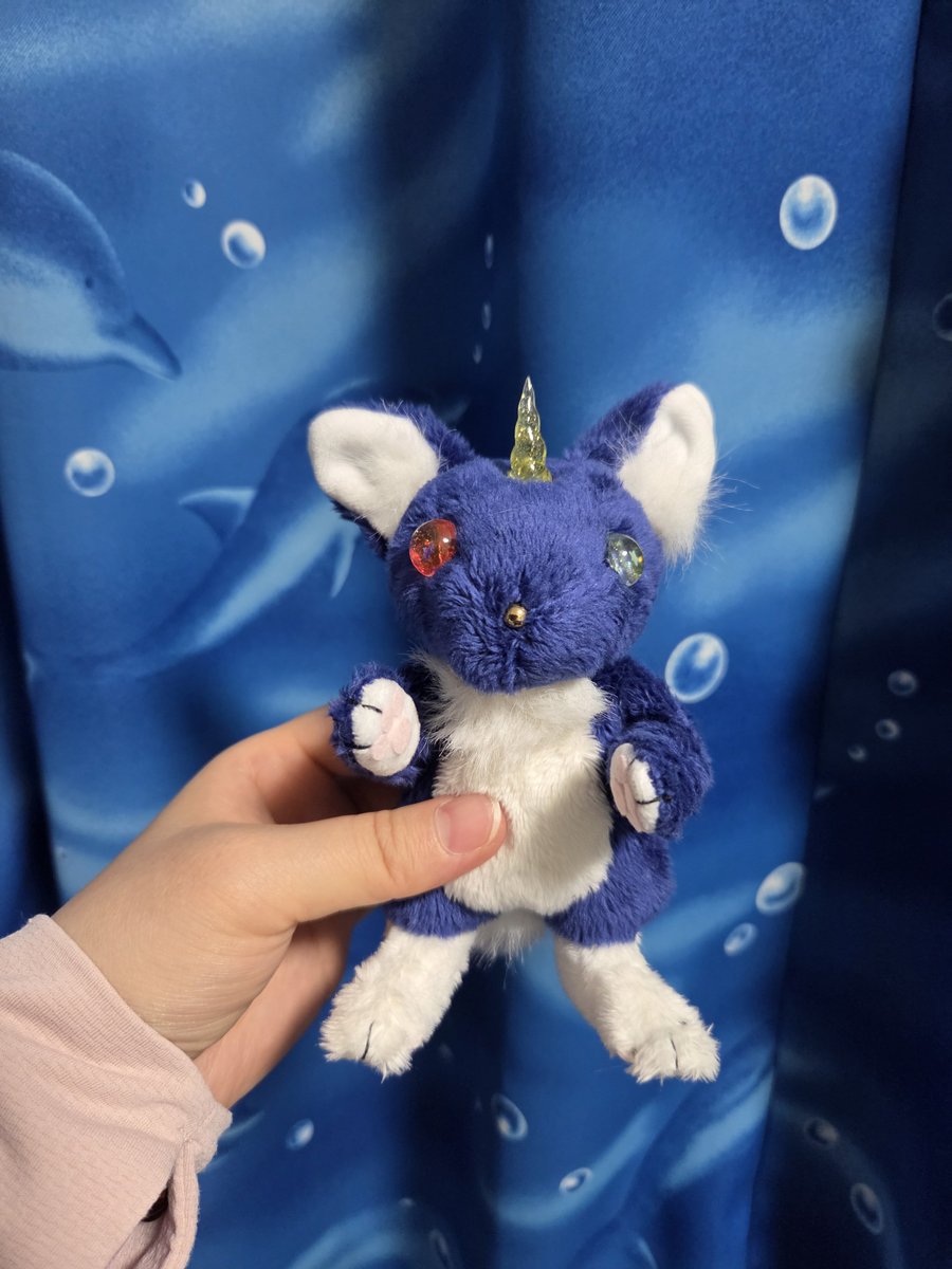 アートドール ぬいぐるみ 狼 犬 幻獣 新作可動式幻獣アートドール一角狼さん🐺少し頭が大きい気がする