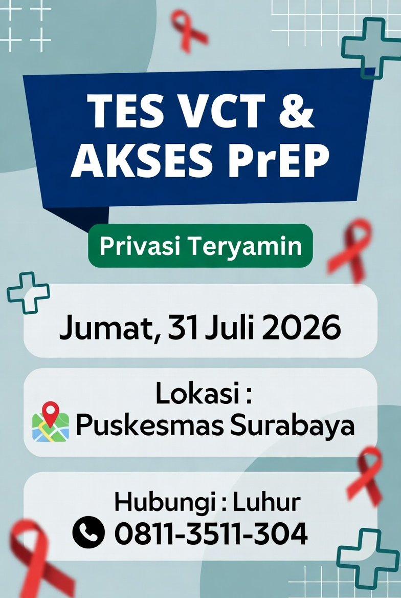 relawanluhur's tweet photo. Tes vct di puskesmas, gratis ktp surabaya, non ktp surabaya 20 ribu sja, prep gratis info dan daftar chat luhur saja di https://t.co/3ydUwwDi1p jumat sehat #vctgratis #vctsurabaya #prep #apaituprep #obatprep #obatpep #apaitupep #beddaprepdanpep #surabayasehat #surabayatangguh https://t.co/iGJtXnJoZo