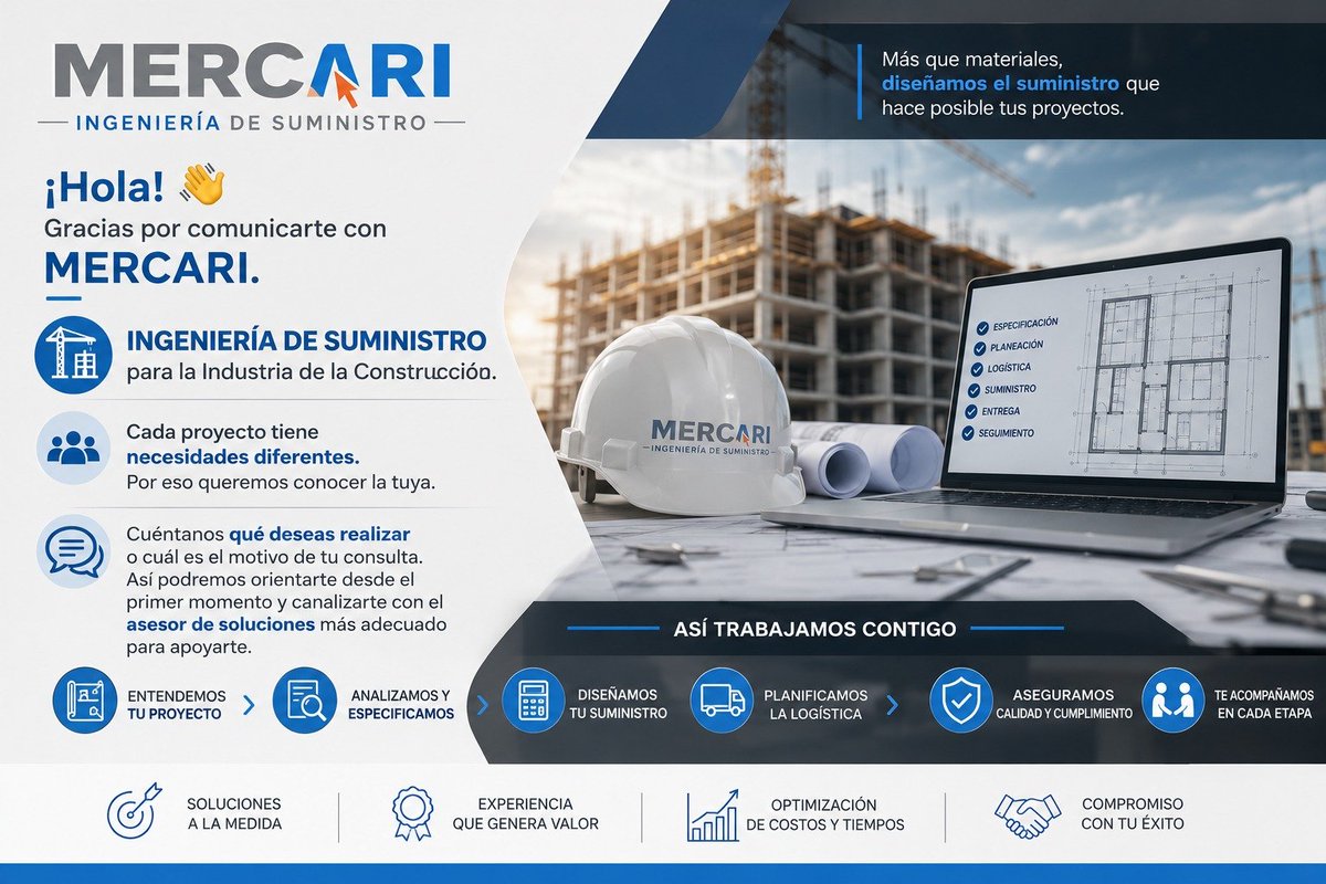 mercariobras's tweet photo. Un #proveedor solo vende #productos , nosotros proponemos #soluciones y generamos #estrategias #inteligentes  desde la #especificacion #valoracion de #costos #planeacion de #suministro y cumplimiento de #entrega #construccion #ingenieriadesuministro https://t.co/hjQC6D4qz1