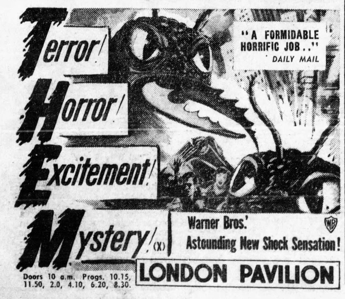 Mag1cH0ur's tweet photo. On this day July 30th, 1954 THEM! opened at the London Pavilion.. https://t.co/Q5RIFRVaUj