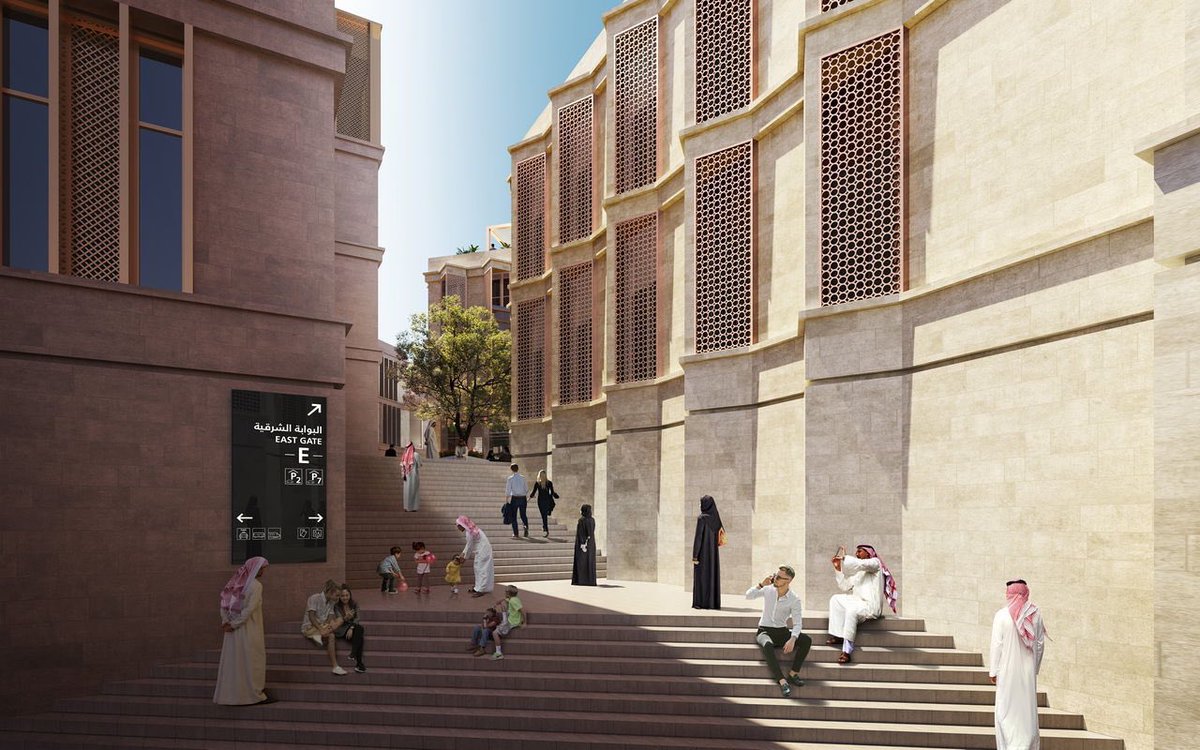 first_1ine's tweet photo. 🏗️ ملعب وسط جدة العالمي🏟️🇸🇦.

استعرضت شركة GMP الألمانية، المصممة لمشروع استاد وسط جدة، التصورات المعمارية للمناطق المحيطة به، والتي تضم 4 قرى متكاملة تشمل مرافق سكنية وتجارية وتعليمية وطبية، ضمن رؤية تهدف إلى تحويل يوم المباراة إلى تجربة متكاملة تجمع بين الرياضة والترفيه والخدمات، بما يتجاوز حضور المباراة فقط.