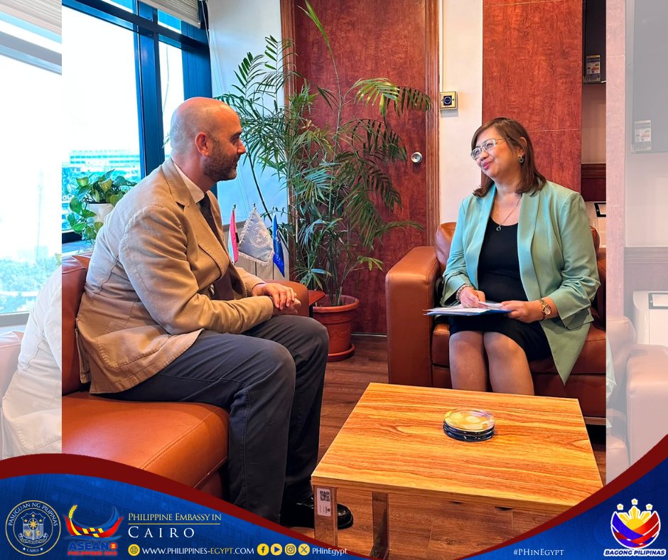PHinEgypt's tweet photo. 30 July 2026 - Ambassador Aviquivil Meets with IOM Egypt Chief of Mission

Full story: https://t.co/BmNyw2Zke9

#PHinEgypt https://t.co/m9aNILSgc9