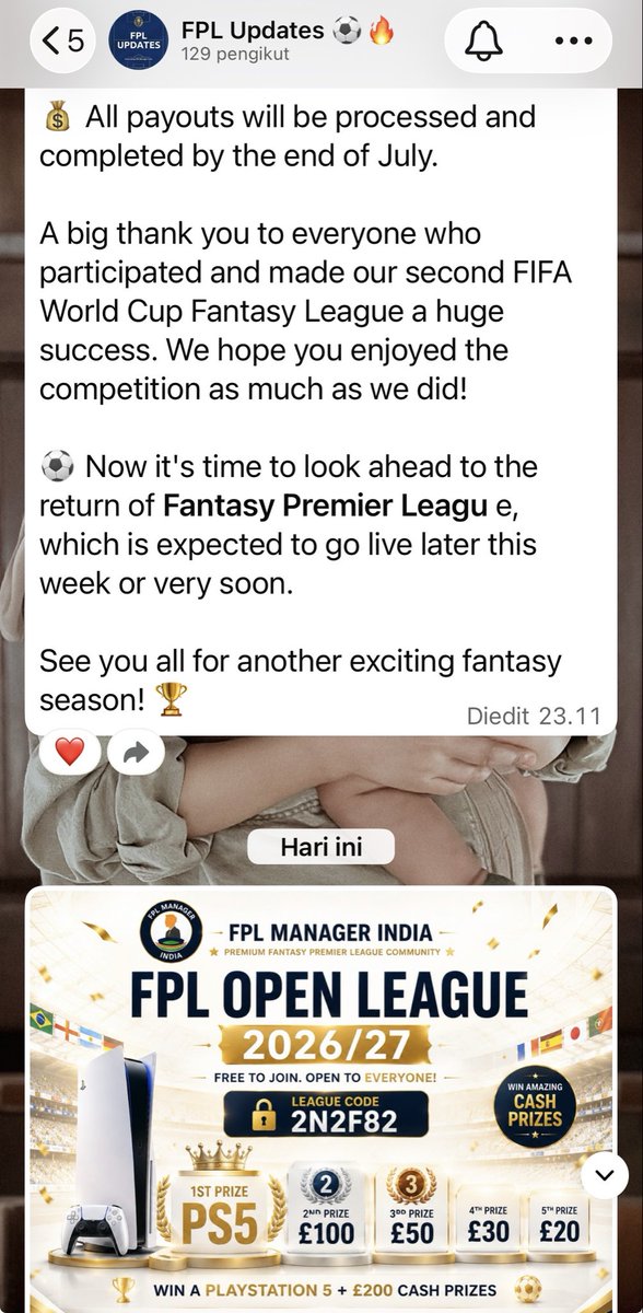 AvSENA7's tweet photo. @FPLManagerIndia Tim : FPL AvSENA
Manager : AvSENA Alrazie
ID FPL : 56545

#fplmanagerindia 

Come on @koQQen @byndwky @an_triyl https://t.co/yRpcVkIVDS