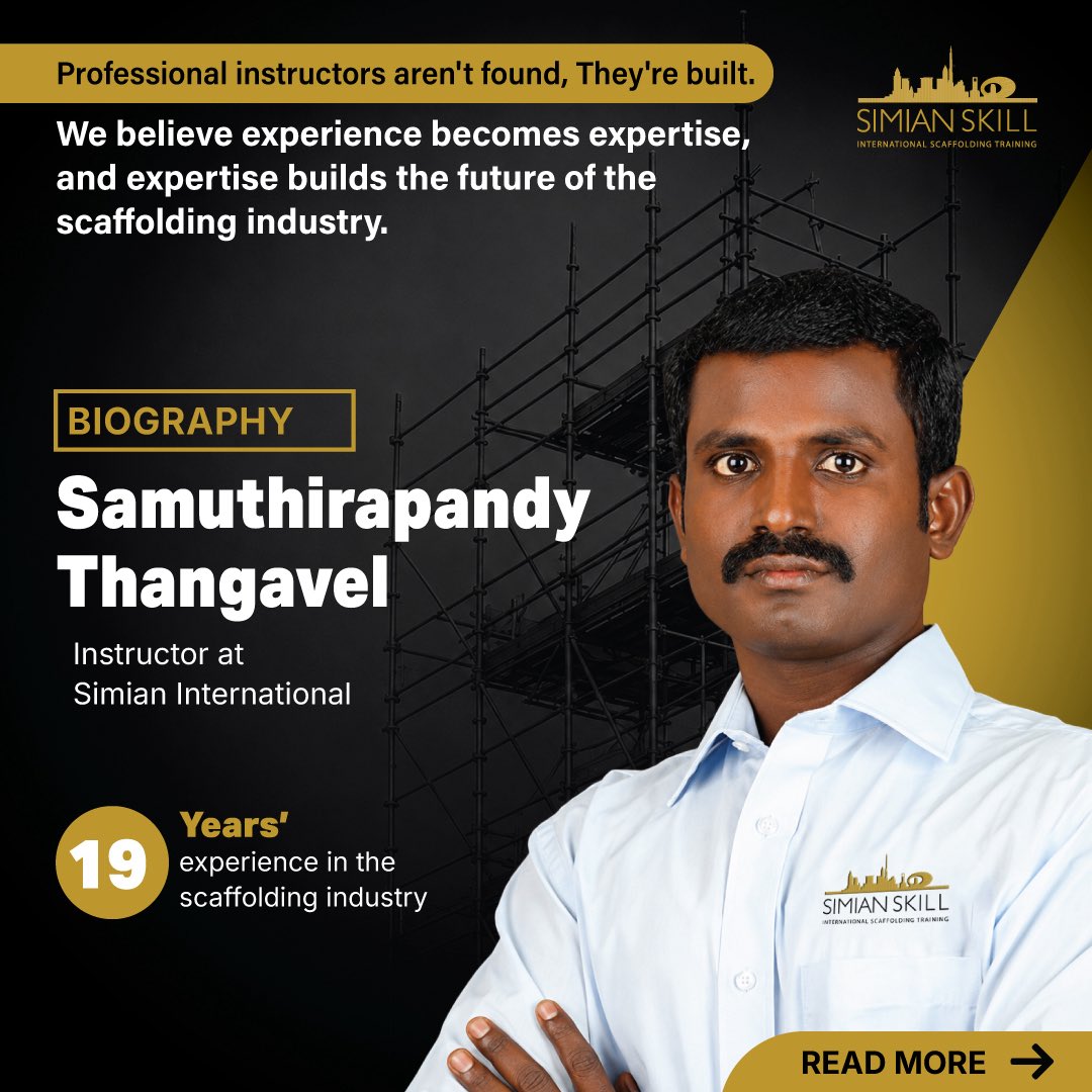 SimianGCC's tweet photo. Experience builds confidence. Sharing it builds the future.
#SimianInternational #ScaffoldingTraining #CISRS #PASMA #WorkingAtHeight #SafetyTraining #Competency #Scaffolding #InstructorSpotlight #ProfessionalDevelopment #ConstructionSafety #TrainingExcellence #UAE #AbuDhabi https://t.co/ytt4LyRBjD
