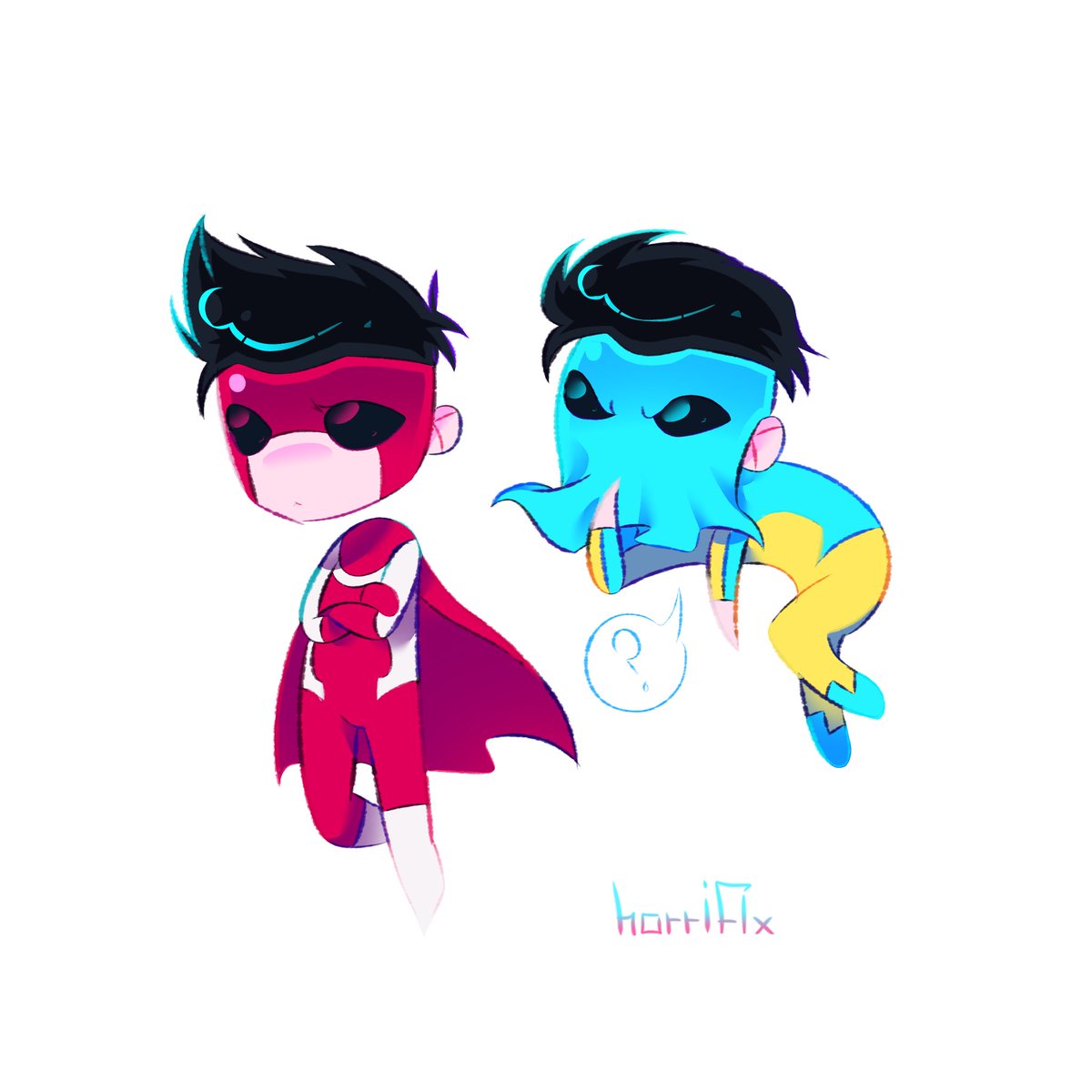 H1RRFX's tweet photo. my cuties #invincible #omnimark #shiestymark #omnithug #art https://t.co/8bSommsape