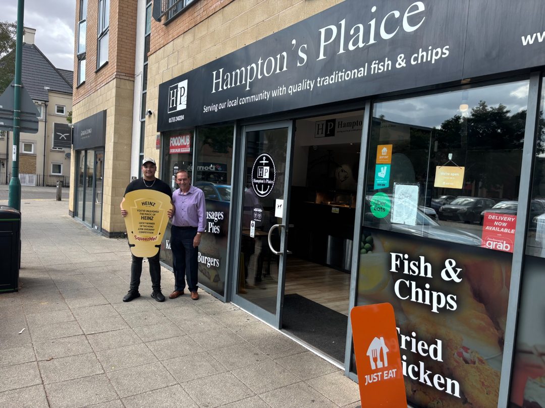 FriarsPride's tweet photo. Congratulations to Hampton's Plaice on being one of the lucky winners of the Heinz £20k giveaway competition! 👏 https://t.co/1poXpXwIPq