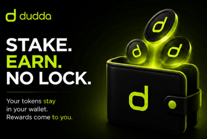 Duddafun's tweet photo. One of the biggest problems on Solana is holder retention.

Most holders buy, then have no reason to stay.

Dudda changes that.

Every project can create a staking pool in minutes, giving holders a reason to keep holding by earning rewards, without connecting a wallet, depositing tokens, or moving funds anywhere.

Projects get utility from day one.
Holders keep full ownership of their tokens.

That's the future of staking.