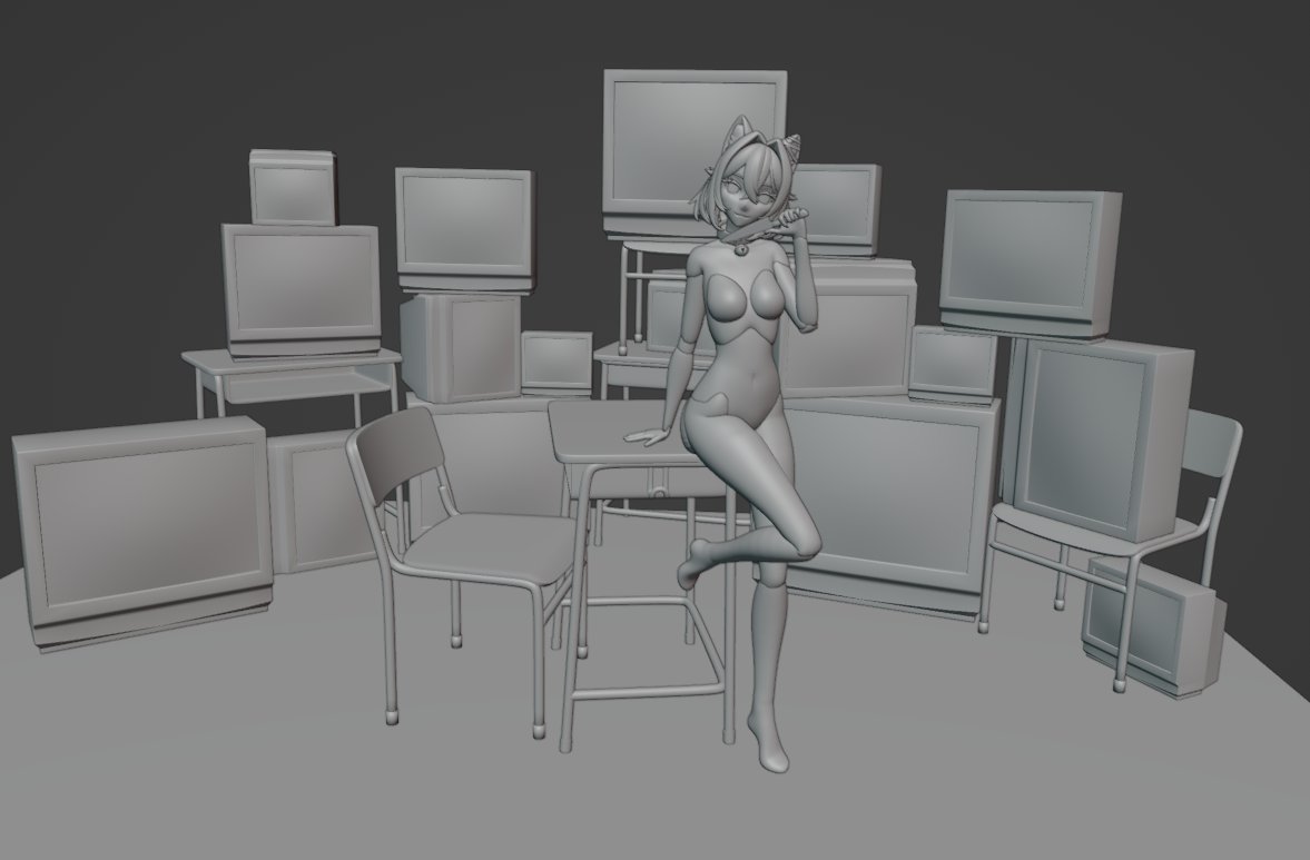 merendious's tweet photo. #WIP #3DCG #b3d #vtuber https://t.co/JNu2nqOSPM