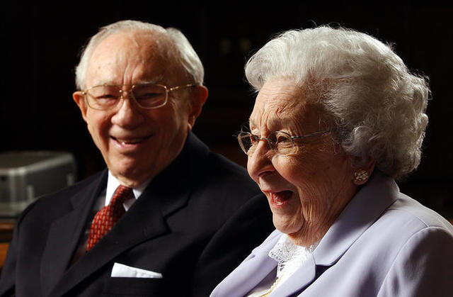 PeacemakingSt's tweet photo. All husbands stand to gain by applying the same approach President Hinckley did in his marriage:

"I’ve tried to recognize [his wife Marjorie's] individuality, her personality, her desires, her background, her ambitions. Let her fly. Yes, let her fly! Let her develop her own talents. Let her do things her way. Get out of her way, and marvel at what she does."

Brothers— our wives are our secret weapons. We all stand to benefit by cherishing, honoring and serving them continually.