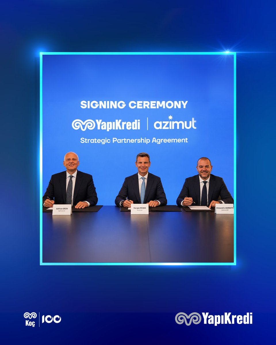 YapiKredi's tweet photo. Yapı Kredi ve İtalyan devi Azimut’tan tarihi anlaşma!

Yapı Kredi Portföy’ün, 15 yıllık stratejik iş birliği ile Azimut’a satışı duyuruldu.

Detaylar için tıklayın: https://t.co/mmpGD2IQyU https://t.co/tHEJnu5fcI