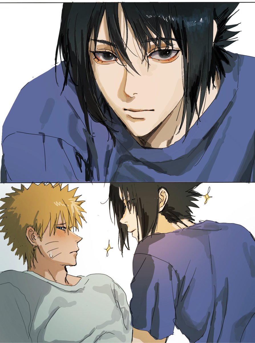 Reninininnnnnn's tweet photo. Pretty Top😔✨✨

I kind of….?tried semi-realism

#sasunaru #사스나루 #サスナル　#naruto https://t.co/MoUhH5GAbc