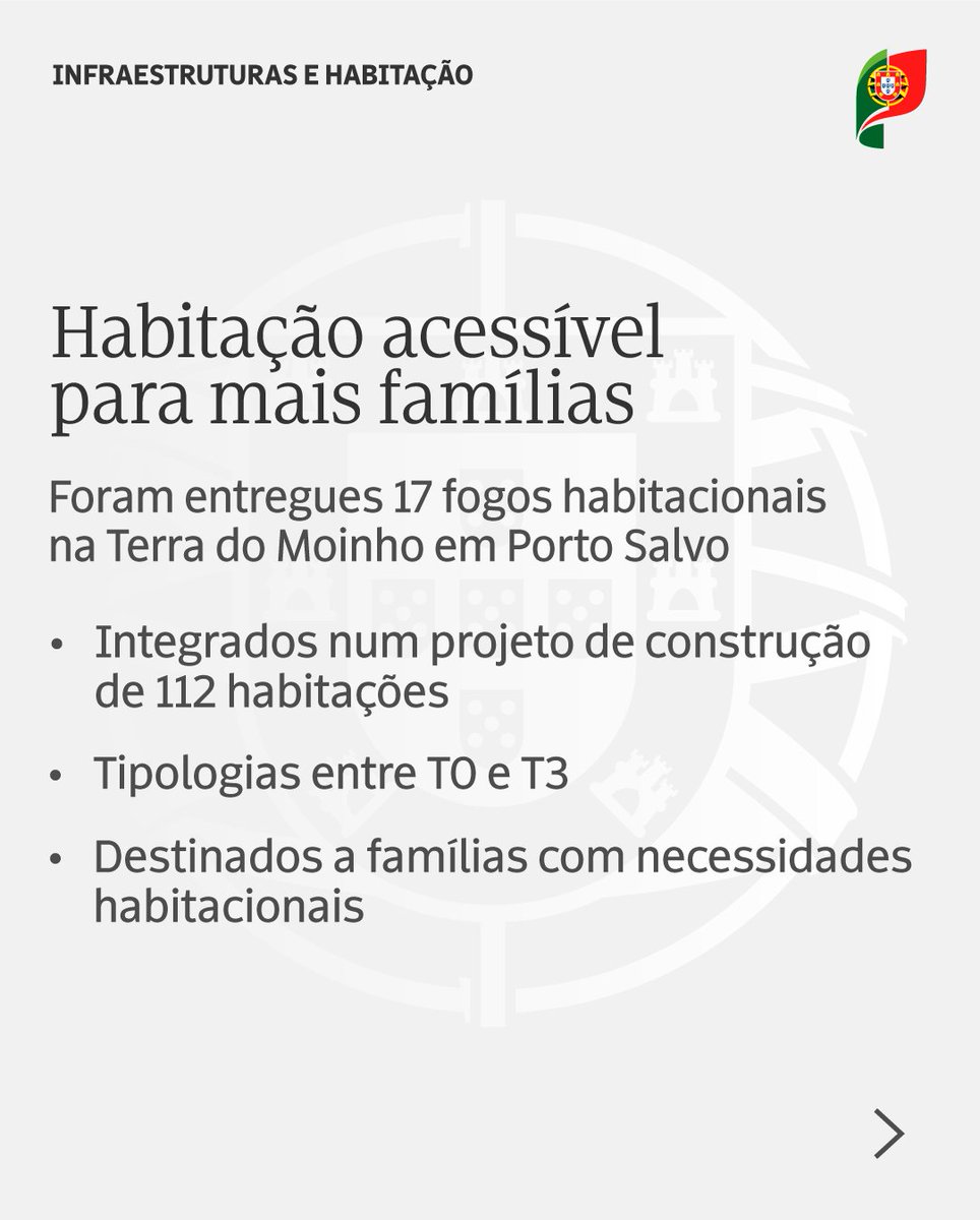 iestruturas_pt's tweet photo. A entrega de 17 novas casas na Terra do Moinho, em Porto Salvo, representa mais um passo no reforço das respostas habitacionais para as famílias que mais necessitam.
#MIH #MinistériodasInfraestruturaseHabitação https://t.co/OKAH6kMqFE