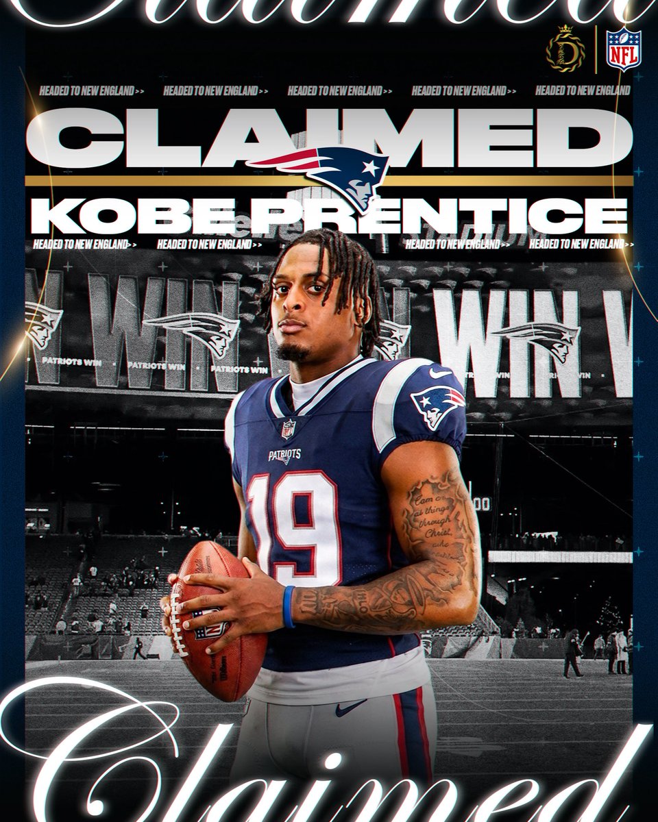 DivineSportsEnt's tweet photo. Congratulations to Kobe Prentice on officially signing with the New England Patriots.🇺🇸
A new city. A new opportunity. The same relentless work ethic.✔️
#kobeprentice #newenglandpatriots #nflcamp #nfl #signed https://t.co/OFFuXyNYAX