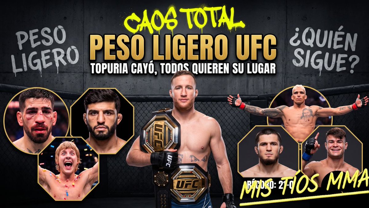 MisTiosMMa's tweet photo. 💥 EL PESO LIGERO ES UN CAOS: Topuria cayó, Tsarukyan espera, Usman llega y Lopes sube. Todos quieren el trono.

👇 Te cuento TODO en mi video.

#UFC #PesoLigero #MMA #MisTiosMMA

https://t.co/Dn3SyRSwaw https://t.co/I22T3A9ppV