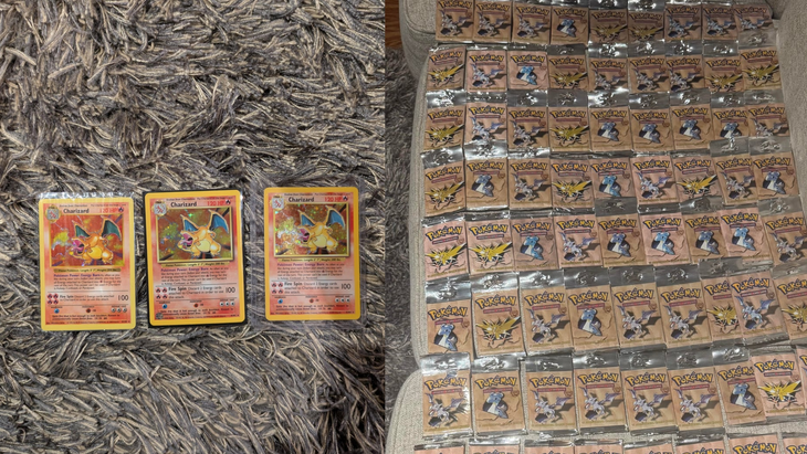 PrismeMedia's tweet photo. 🇺🇸 INCROYABLE

En aidant leur grand-mère de 80 ans à vider sa maison, deux frères ont découvert un véritable trésor Pokémon caché depuis plus de 20 ans !

Elle avait conservé des boosters Pokémon scellés de 1999 ainsi qu’un classeur contenant 3 cartes Dracaufeu Holo de première génération

Les collectionneurs estiment la valeur totale du butin à plus de 250 000 $ 🤯