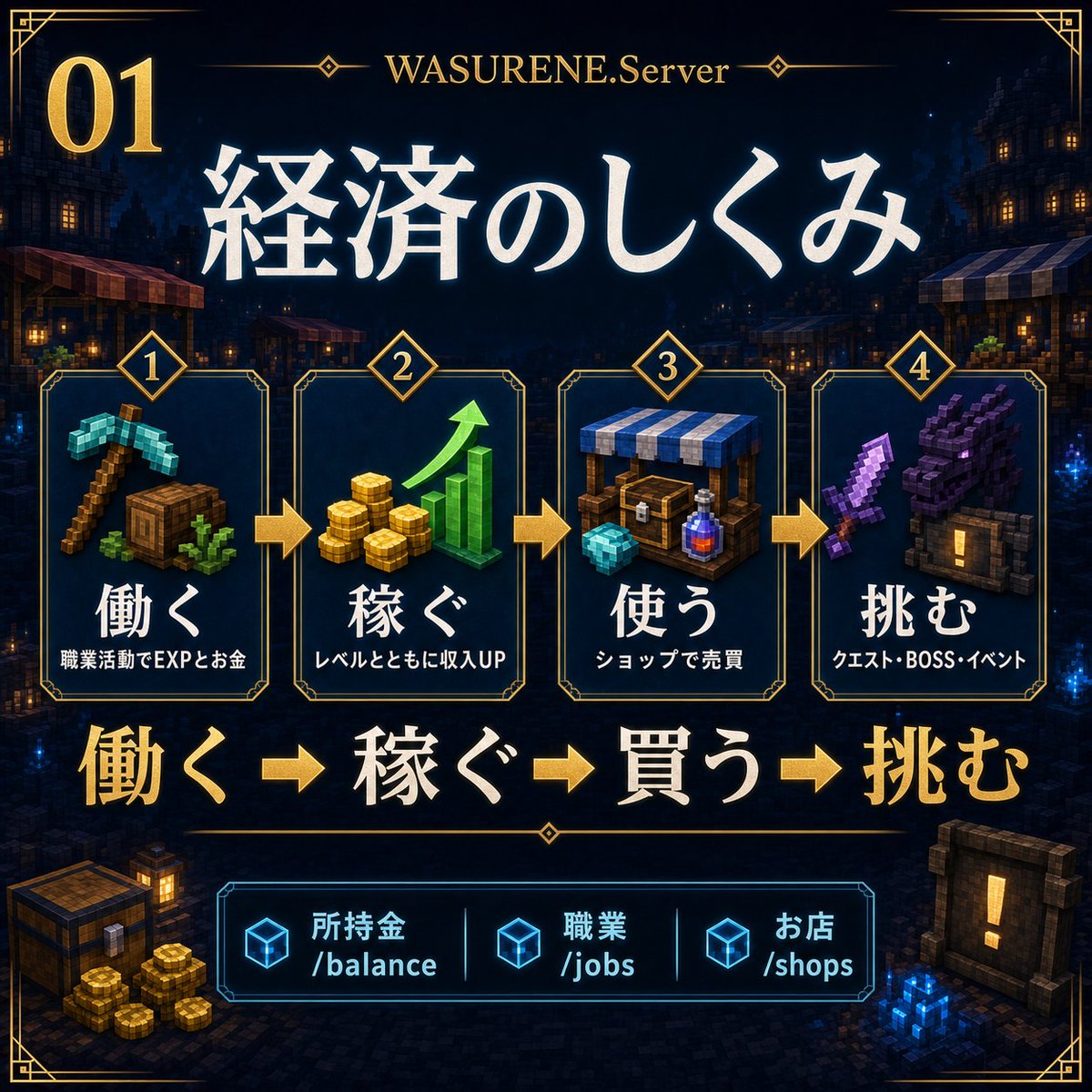 re_WASURENE's tweet photo. WASURENE. マインクラフトストリーマーサーバーseason1

#WASU夏MC で👀覗いてみる

\好評稼働中/

①経済
②固有JOB
③固有ボス
④固有レシピ

なんでもありの'バニラ'マインクラフトサーバー
8/31までの期間限定
入居者募集中！

ご参加はDM又はリプライまで！ https://t.co/mOFV5xbFPV