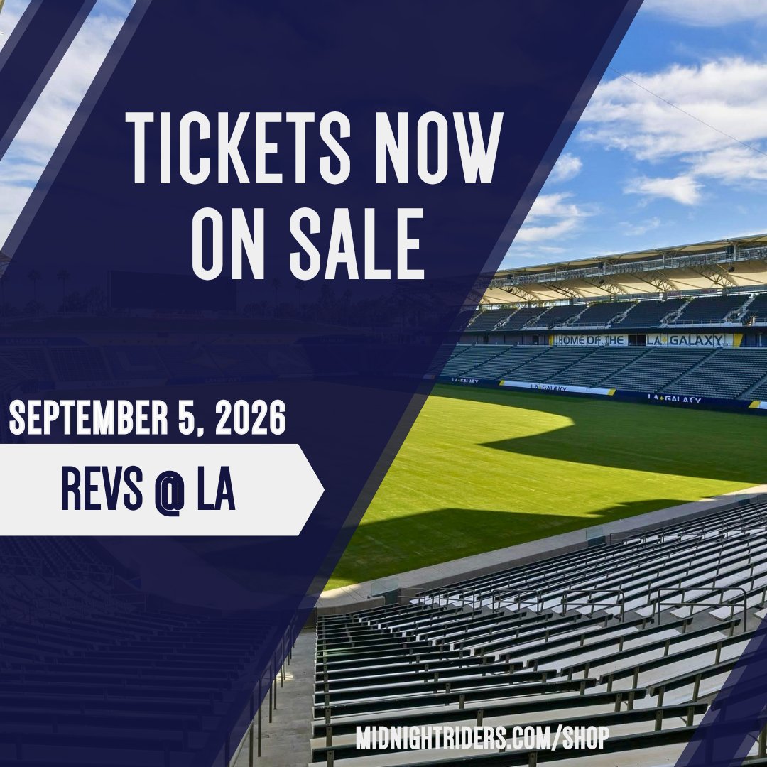 MidnightRiders's tweet photo. 🗣️ Away tickets are now available for the LA match!

⏳ Deadline: Thursday, August 21, at 5 pm

🎟️ https://t.co/nmPyZ7BMdc

#RidersOverHere #NERevs #LAvNE https://t.co/99kimWqGoI
