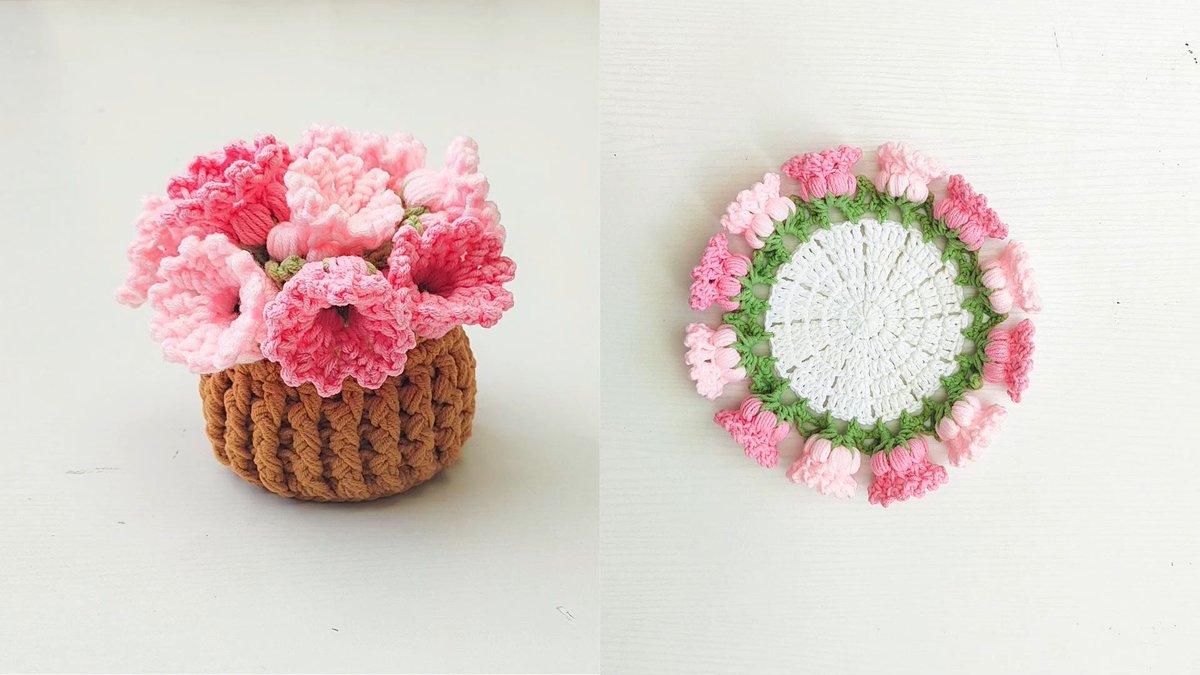 MyraKetoru's tweet photo. Spent my evening crafting this cute crocheted flower pot coaster  Perfect for morning coffee! What’s your go-to small craft project https://t.co/FywgYQkl5a