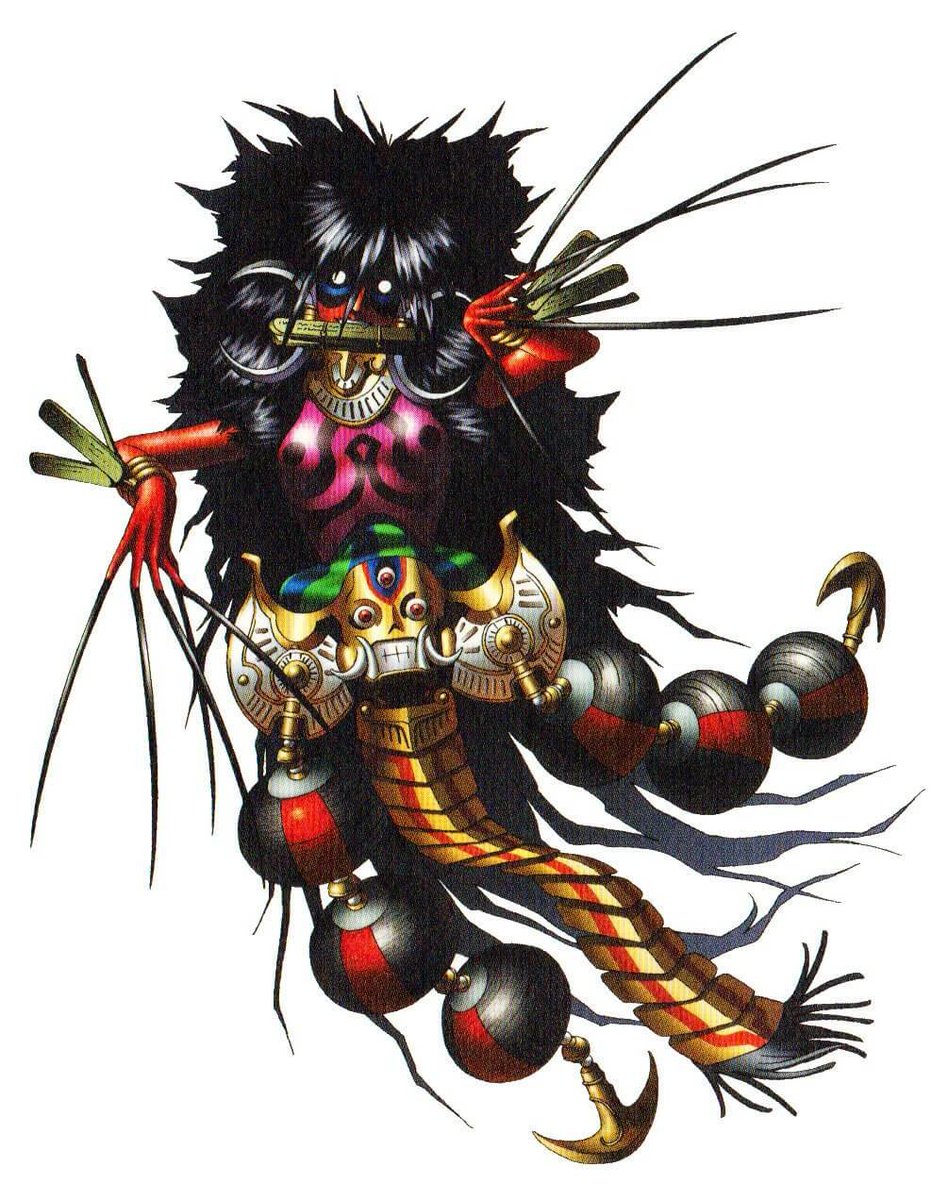 17jyou's tweet photo. @kazumaKaneko666 
金子先生こんにちわ。自分は真女神転生Ⅲの鬼女ランダが好きなのですが真１、真２と比べて女性的に描かれていると個人的には思うのですが何か影響を受けた事などあったのでしょうか。 https://t.co/cgFG7oDEFW