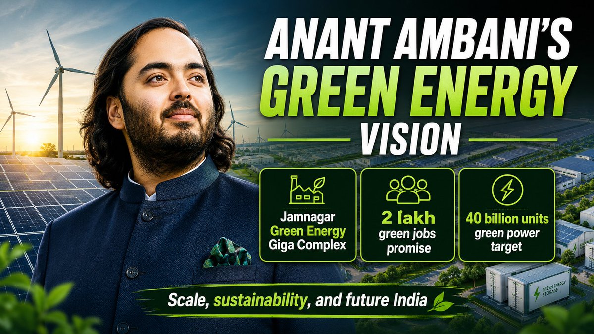 SBasu69559's tweet photo. #RelianceGreen40B Anant Ambani ke saath, Jamnagar banega green energy ka hub, solar aur battery se naye sapne honge sakaar. https://t.co/OSfGnhJGYq