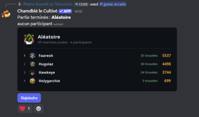 EbouBot's tweet photo. E-bou a désormais son Arcade : des mini-jeux DOFUS jouables à plusieurs, directement dans Discord.

Devinez l'équipement à partir d'un indice, ou le cosmétique à partir de son rendu en jeu. Manches chronométrées, classement par serveur.

/game arcade

https://t.co/00ZHUqBoxn https://t.co/IL4bzbI3nR