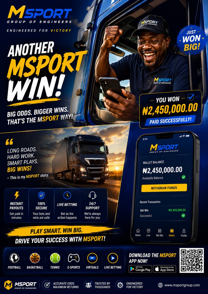 mijax34's tweet photo. ⚽ BIG WINS START TODAY! 💥💸
MSPORT HOT ODDS SPECIAL 🎯

Top football picks carefully analyzed for you! 📊

Sign up &amp; bet >>>> https://t.co/AHjMcLeaTp

Booking codes 👇

M8Q41PX
T5L92AK

#MSport #FootballTips
Bet Responsibly 🔞 https://t.co/lJLkCRWBw9