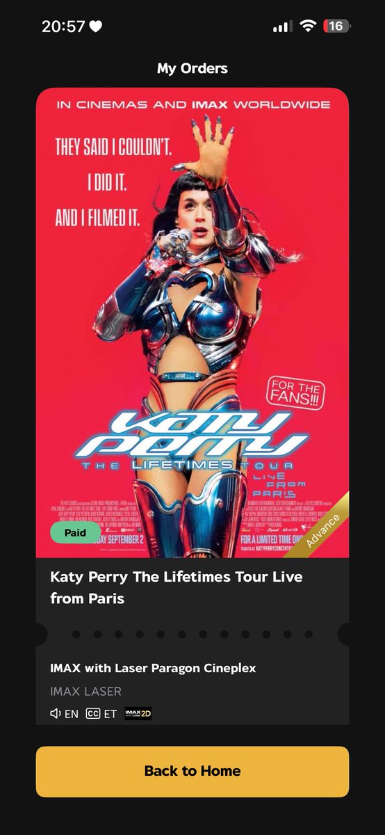 BBenube's tweet photo. Well see you in Cinema คะแข @katyperry #TheLifetimesTour https://t.co/tkPj67TNAj