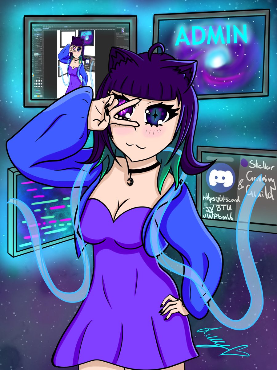 SomeGermanGirl's tweet photo. Everyone, meet Galaxia-sama! 
She’s the discord server mascot and admin! 
Let us continue the journey! 
Welcome to join any time too :)

https://t.co/uNiNmn48L7 https://t.co/arfeocbqZA