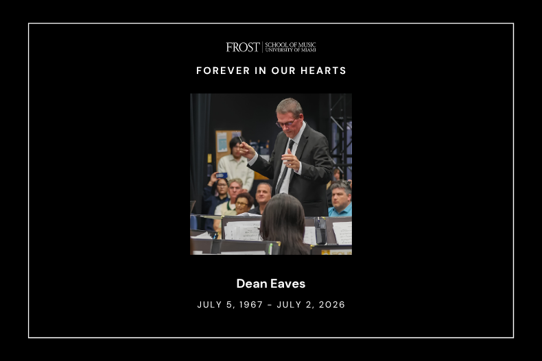 frostschoolum's tweet photo. Frost School alumnus Dean Eaves spent more than three decades shaping the future of musicians and, as an educator, left a great impact across South Florida.

He encouraged students to write songs, welcomed them into his office with the simple reminder to "go practice," and inspired them to grow with curiosity, discipline, and confidence: https://t.co/4mfIkdrBKc