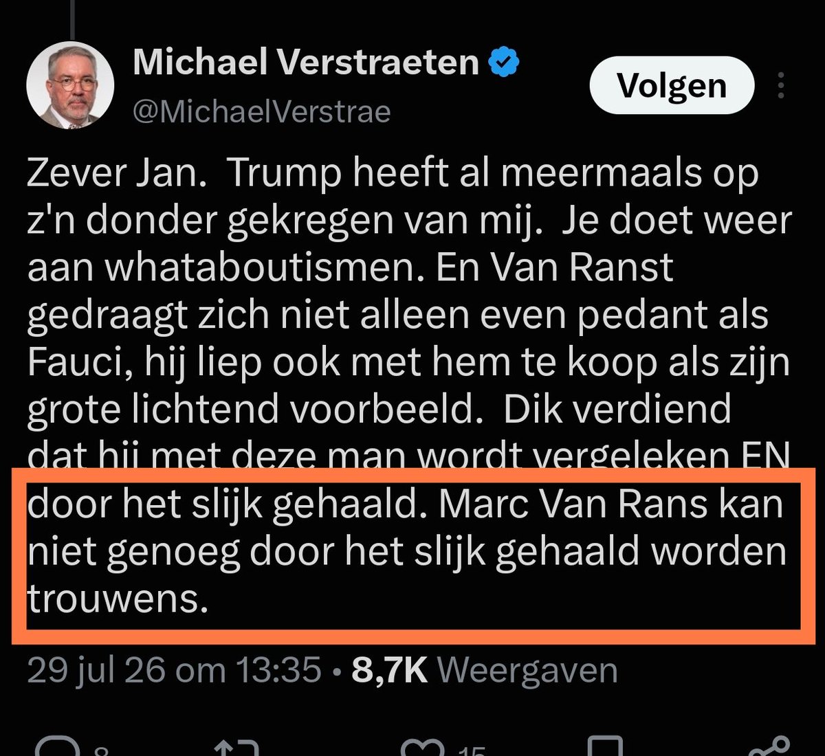 ErikKohl5's tweet photo. @MichaelVerstrae @vanranstmarc Je doet zelf wat je een ander verwijt. Waarom? https://t.co/xAZFhN56Ao