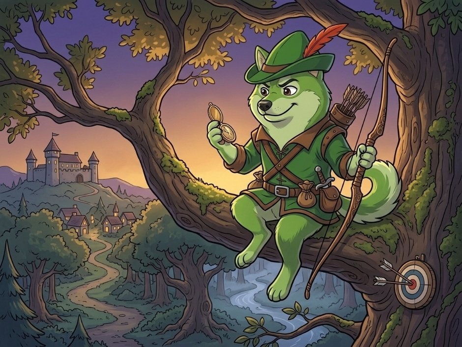 RogeOfficialRH's tweet photo. Perched on a branch overlooking the castle path with a bullseye hit locked in, $ROGE is plotting the next big move. 
Every coordinate points straight to success. https://t.co/uiqvlyStwf