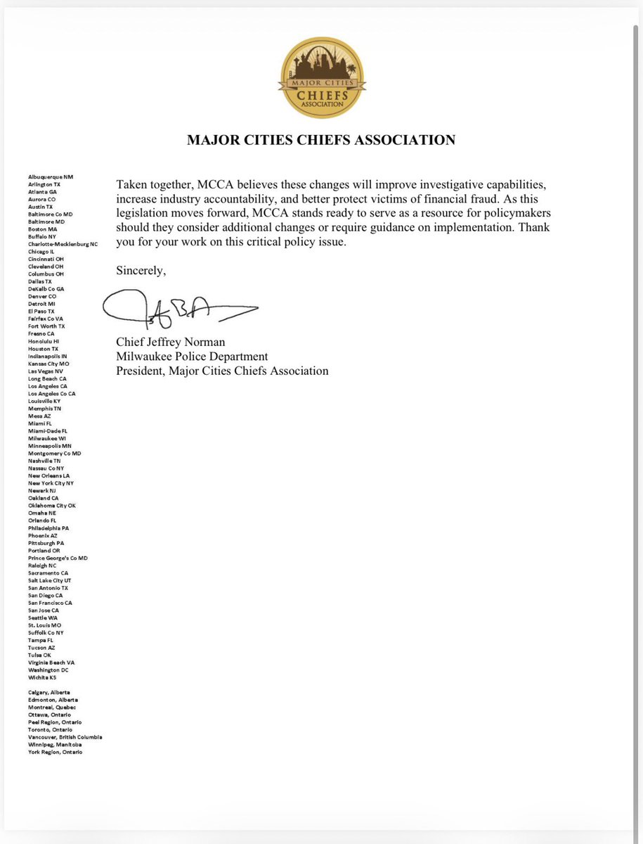 BitcoinMagazine's tweet photo. JUST IN: 🇺🇸 Pro organization of police executives representing the largest cities in the U.S. now officially endorse the passage of the Clarity Act: https://t.co/r6YnaTrrW5