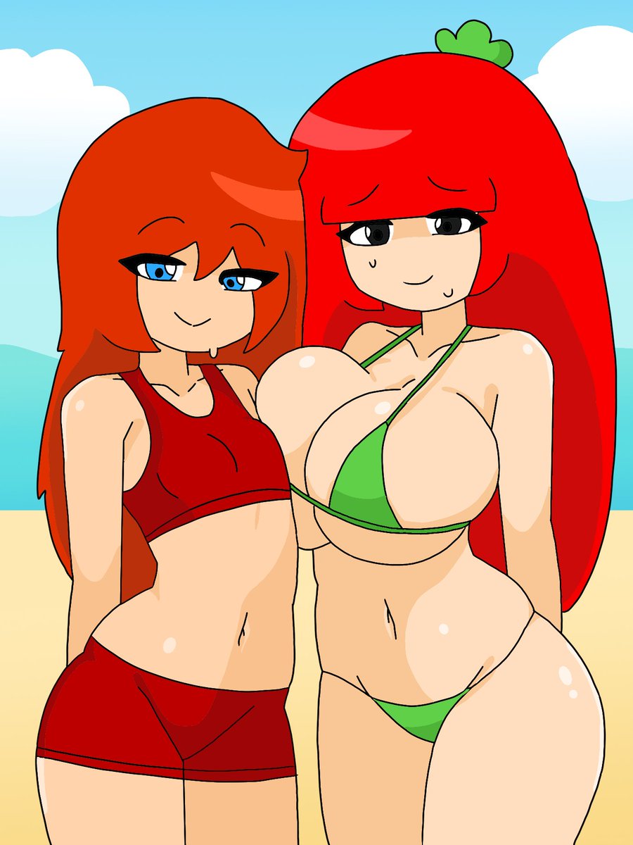 KatietheCute18's tweet photo. Peppergirl & Tomato Gal at the Beach #pizzatower #toppinggals #toppinggirls #beach #swimsuits #bikinigirls #minus8 #minuspal #blackeyed #blueeyed #redhairs #smallbreasts #bigbreasts #mcpig #tourdepizza #tomatogal #2girls https://t.co/LoHgDWxyjY