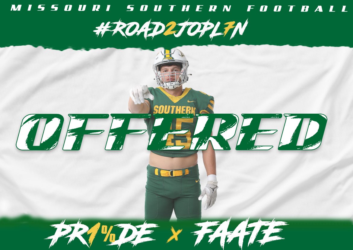 Westhemess42's tweet photo. After a great visit and camp I am blessed to have received my 4th offer to play college football for D2 Missouri Southern State University! Huge thanks to @CoachT_Cupp for the hospitality!!
@MOSOFootball 
@CoachT_Cupp 
@BishopMiege_FB 
@coachjonholmes 
@CoachAPearson 
#AGTG https://t.co/cFoGcUN0ew