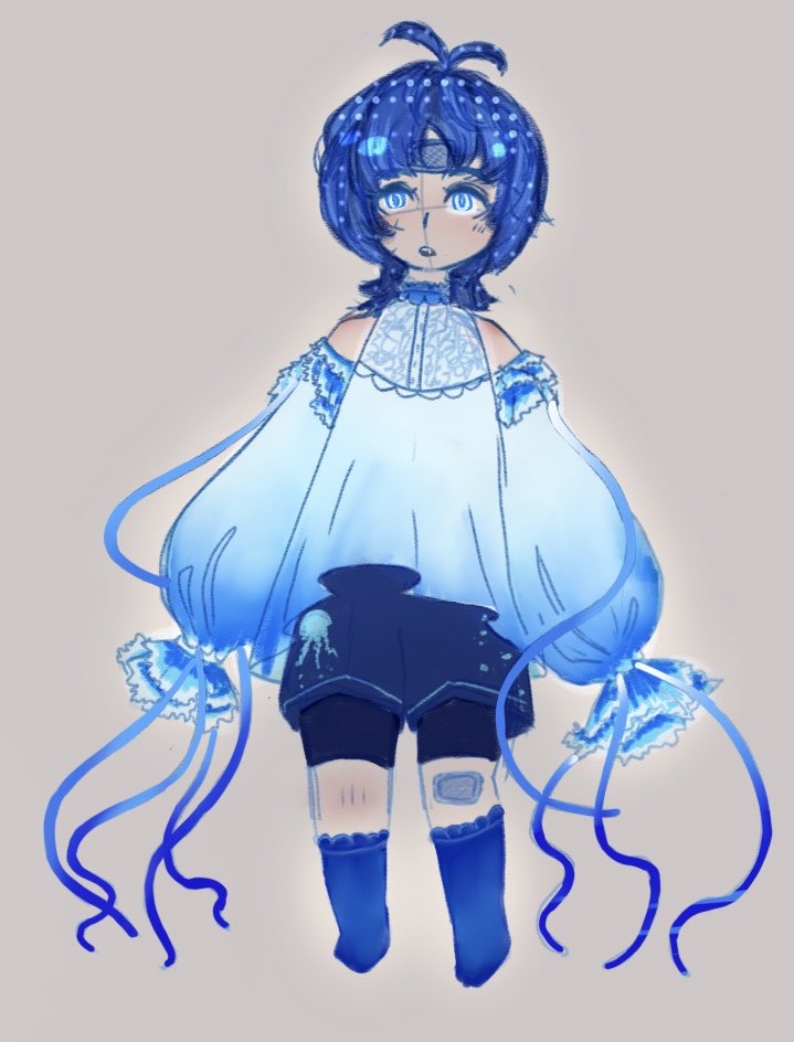 SarahRuth1502's tweet photo. Ah my sketches always seem cuter than the final piece….sighhhhh. Anyway jellyfish boy https://t.co/IemNhEJtyr