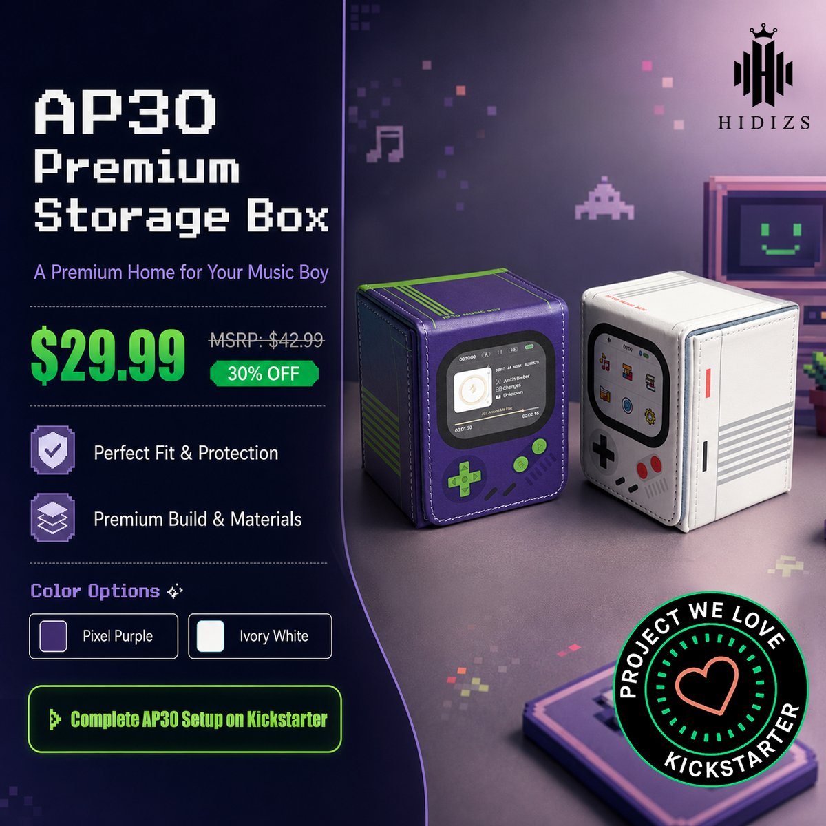 Hidizs's tweet photo. Meet the perfect home for your AP30 Music Boy. 🎮🎵

✨ Retro inspired design
✨ Water-resistant PU leather exterior
✨ Soft velvet interior
✨ Magnetic flip cover
✨ Precision stitching

👉 Kickstarter :  https://t.co/8y4oaA4mug
👉Learn more : https://t.co/WoErS6Y1RO https://t.co/G3In2gU4IW