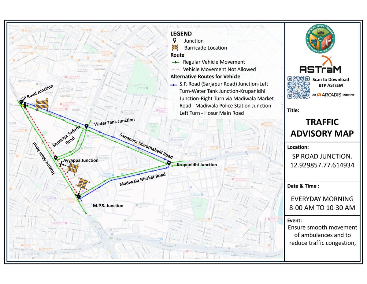 DCPSouthTrBCP's tweet photo. “ಸಂಚಾರ ಸಲಹೆ / Traffic advisory” https://t.co/GV4COYZQeS