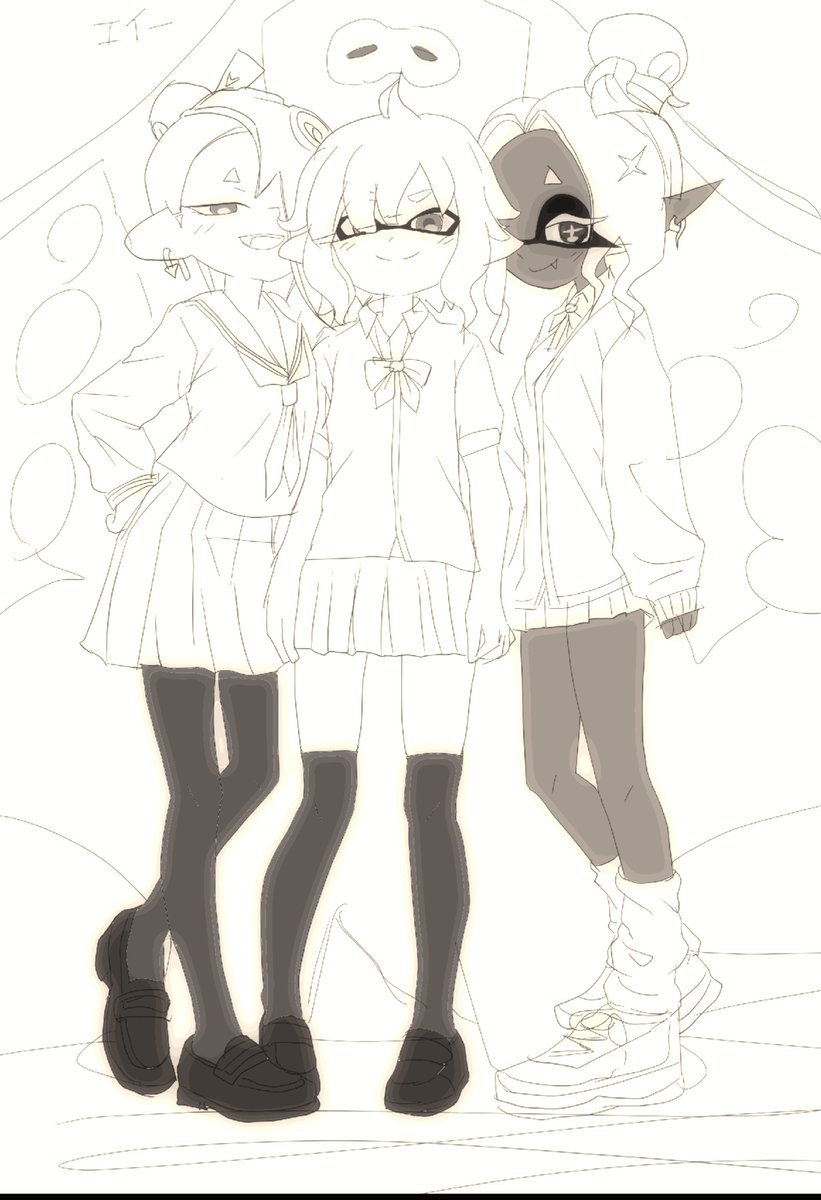 subegn's tweet photo. #スプラトゥーンレイダース
レイダースらくがき
制服すりみ連合とメカニックちゃん

 #すりみ連合
 #スプラトゥーンファンアート https://t.co/BqaxuCquBE